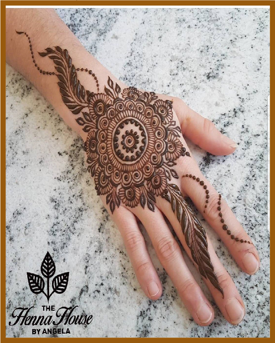 Aesthetic Hand Floral Swirl Mehndi Design